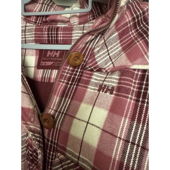 Helly Hansen Women’s Coat Size Medium. Plaid Cotton Outer Shell Fur Hooded - Picture 8 of 12